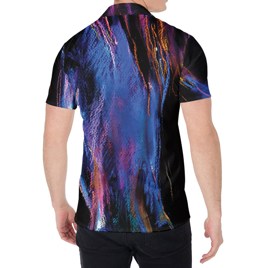 Dark Blue Horse Portrait Print Men's Shirt