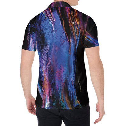 Dark Blue Horse Portrait Print Men's Shirt