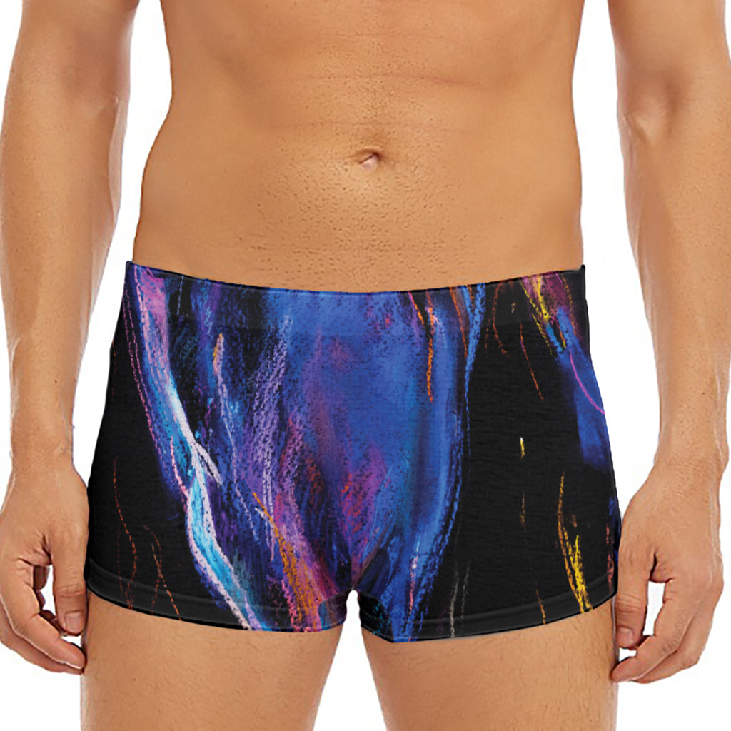 Dark Blue Horse Portrait Print Men's Short Boxer Briefs