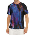 Dark Blue Horse Portrait Print Men's Short Sleeve Rash Guard