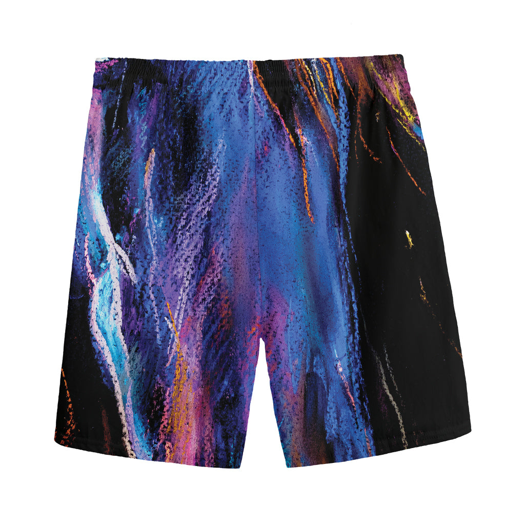 Dark Blue Horse Portrait Print Men's Sports Shorts