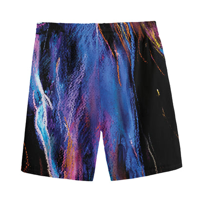 Dark Blue Horse Portrait Print Men's Sports Shorts