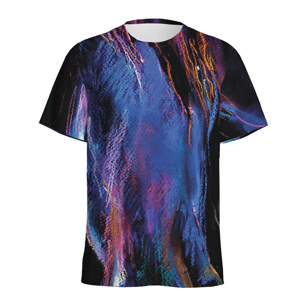 Dark Blue Horse Portrait Print Men's Sports T-Shirt