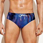 Dark Blue Horse Portrait Print Men's Swim Briefs