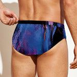 Dark Blue Horse Portrait Print Men's Swim Briefs