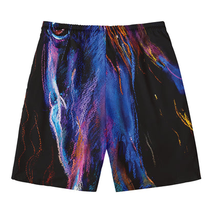 Dark Blue Horse Portrait Print Men's Swim Trunks