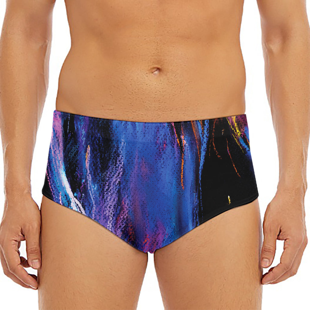 Dark Blue Horse Portrait Print Men's Triangle Swim Briefs