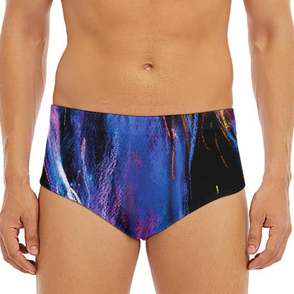 Dark Blue Horse Portrait Print Men's Triangle Swim Briefs