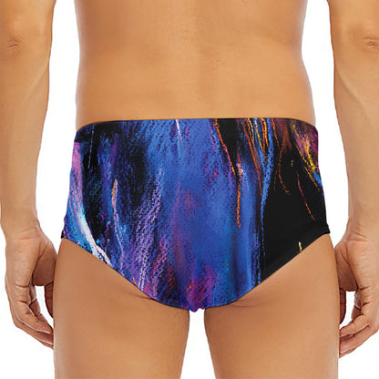 Dark Blue Horse Portrait Print Men's Triangle Swim Briefs