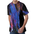 Dark Blue Horse Portrait Print Men's Velvet T-Shirt