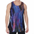 Dark Blue Horse Portrait Print Men's Velvet Tank Top