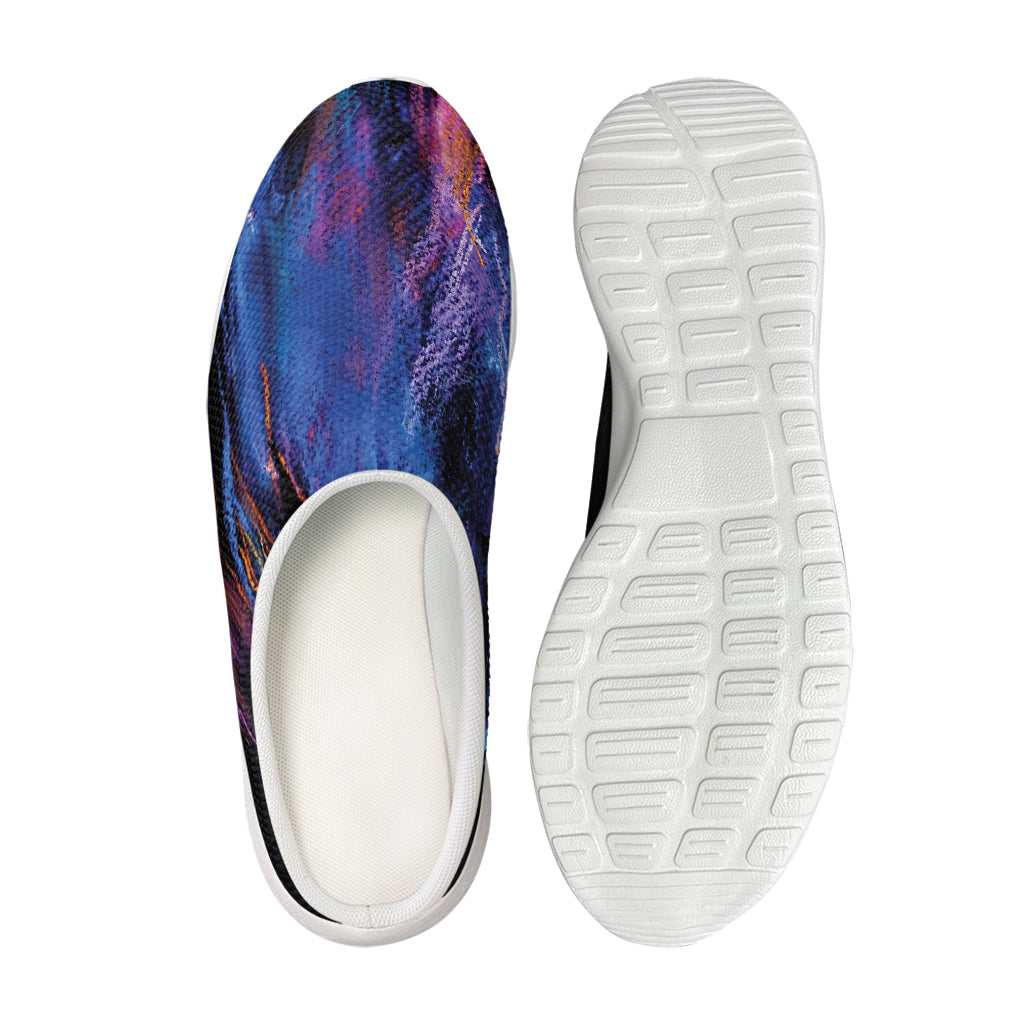 Dark Blue Horse Portrait Print Mesh Casual Shoes