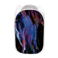 Dark Blue Horse Portrait Print Mesh Laundry Hamper