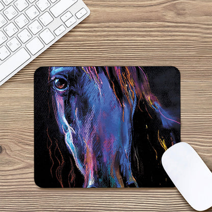 Dark Blue Horse Portrait Print Mouse Pad
