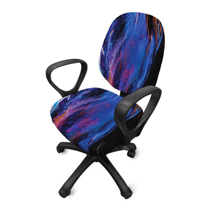 Dark Blue Horse Portrait Print Office Chair Cover