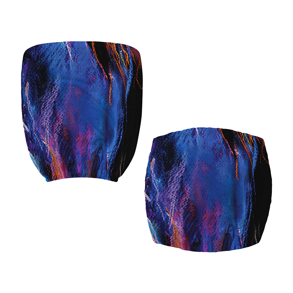 Dark Blue Horse Portrait Print Office Chair Cover