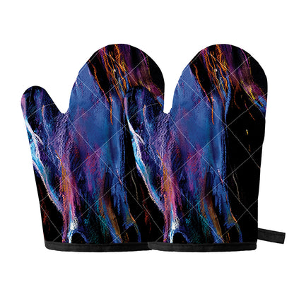 Dark Blue Horse Portrait Print Oven Mitts