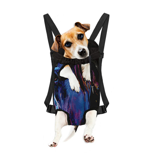Dark Blue Horse Portrait Print Pet Carrier Backpack
