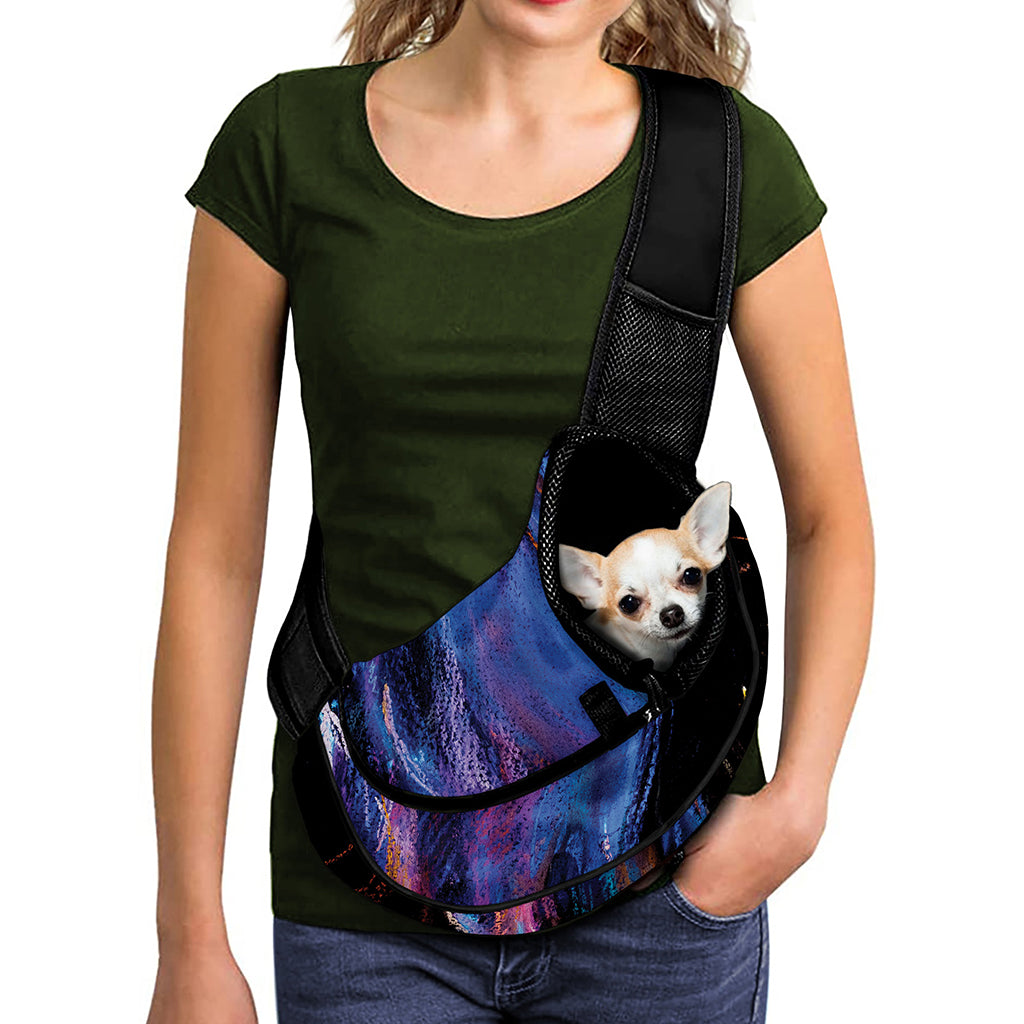 Dark Blue Horse Portrait Print Pet Sling Carrier