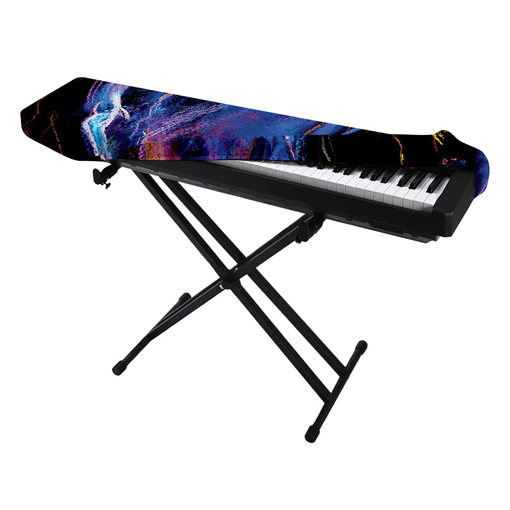 Dark Blue Horse Portrait Print Piano Keyboard Cover
