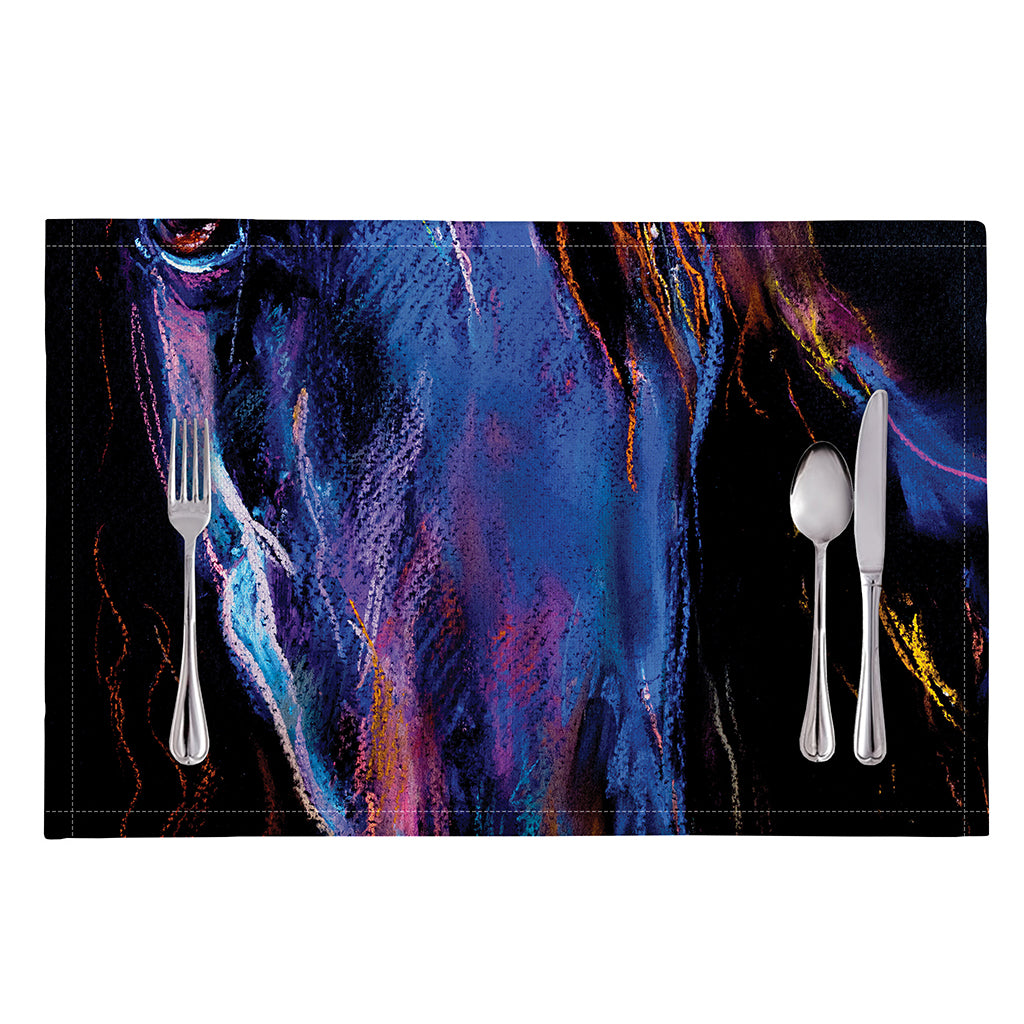 Dark Blue Horse Portrait Print Placemat