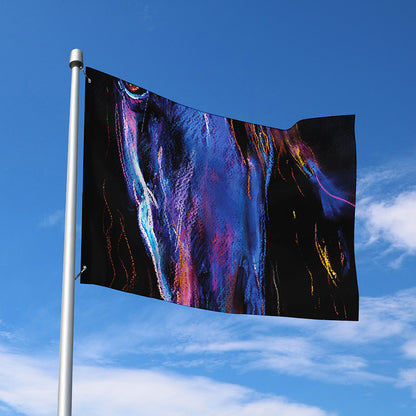 Dark Blue Horse Portrait Print Polyester Flag