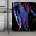 Dark Blue Horse Portrait Print Polyester Shower Curtain