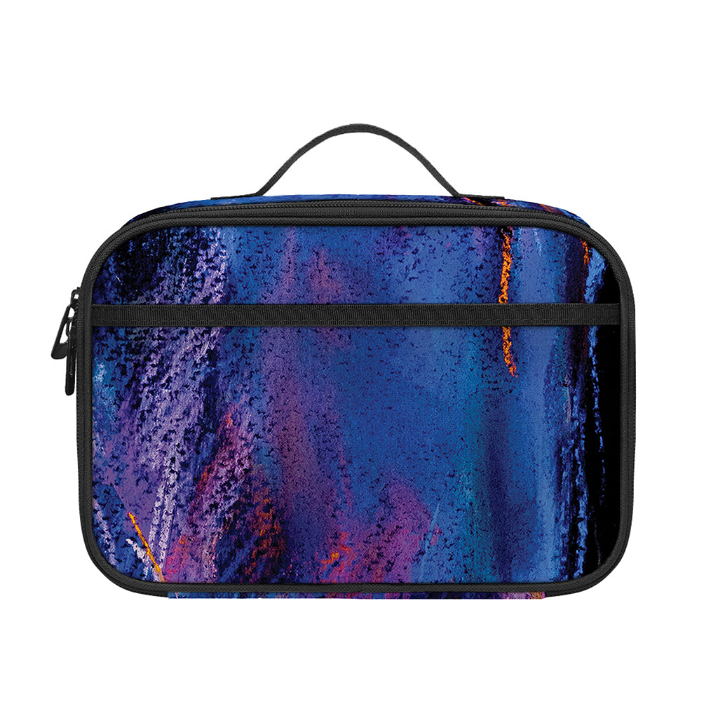 Dark Blue Horse Portrait Print Portable Lunch Bag