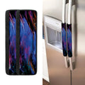 Dark Blue Horse Portrait Print Refrigerator Handle Covers