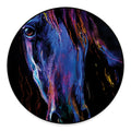 Dark Blue Horse Portrait Print Round Floor Mat