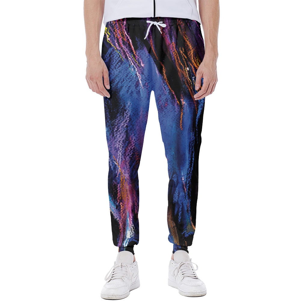 Dark Blue Horse Portrait Print Scuba Joggers