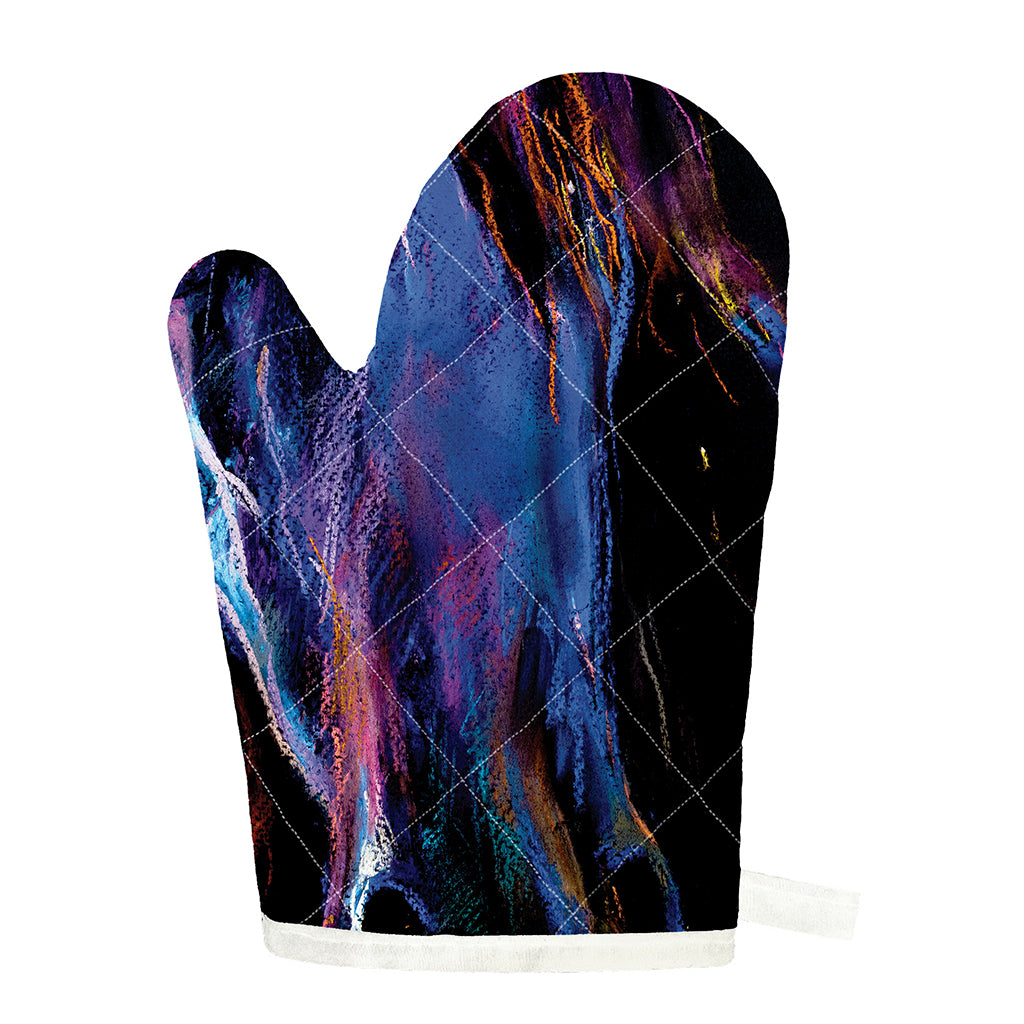 Dark Blue Horse Portrait Print Single Oven Mitt