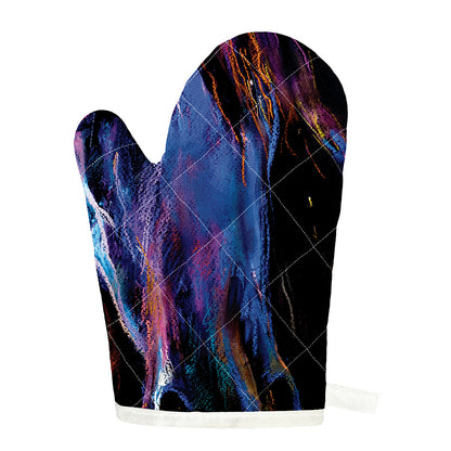 Dark Blue Horse Portrait Print Single Oven Mitt