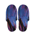 Dark Blue Horse Portrait Print Slippers