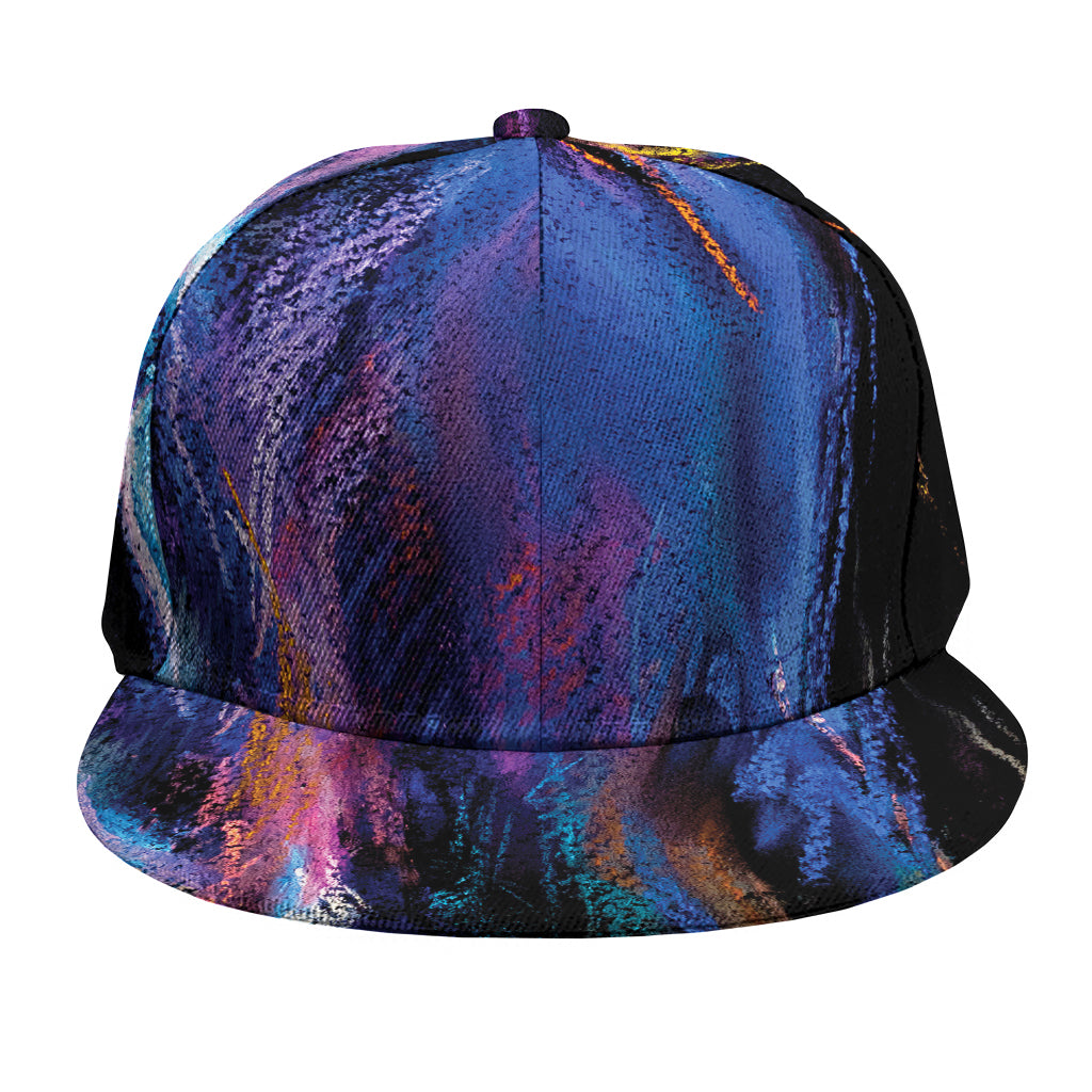 Dark Blue Horse Portrait Print Snapback Cap