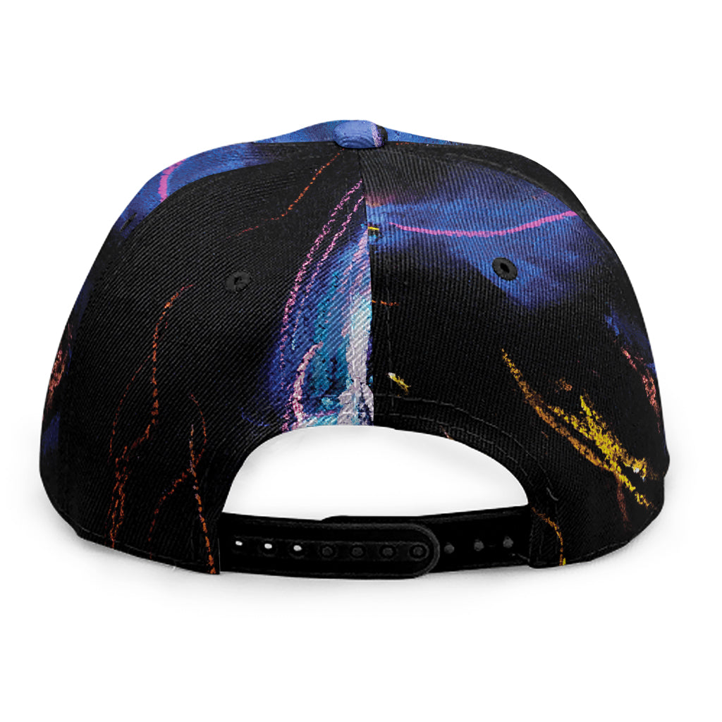 Dark Blue Horse Portrait Print Snapback Cap