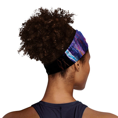 Dark Blue Horse Portrait Print Sports Headband