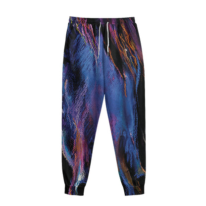 Dark Blue Horse Portrait Print Sweatpants