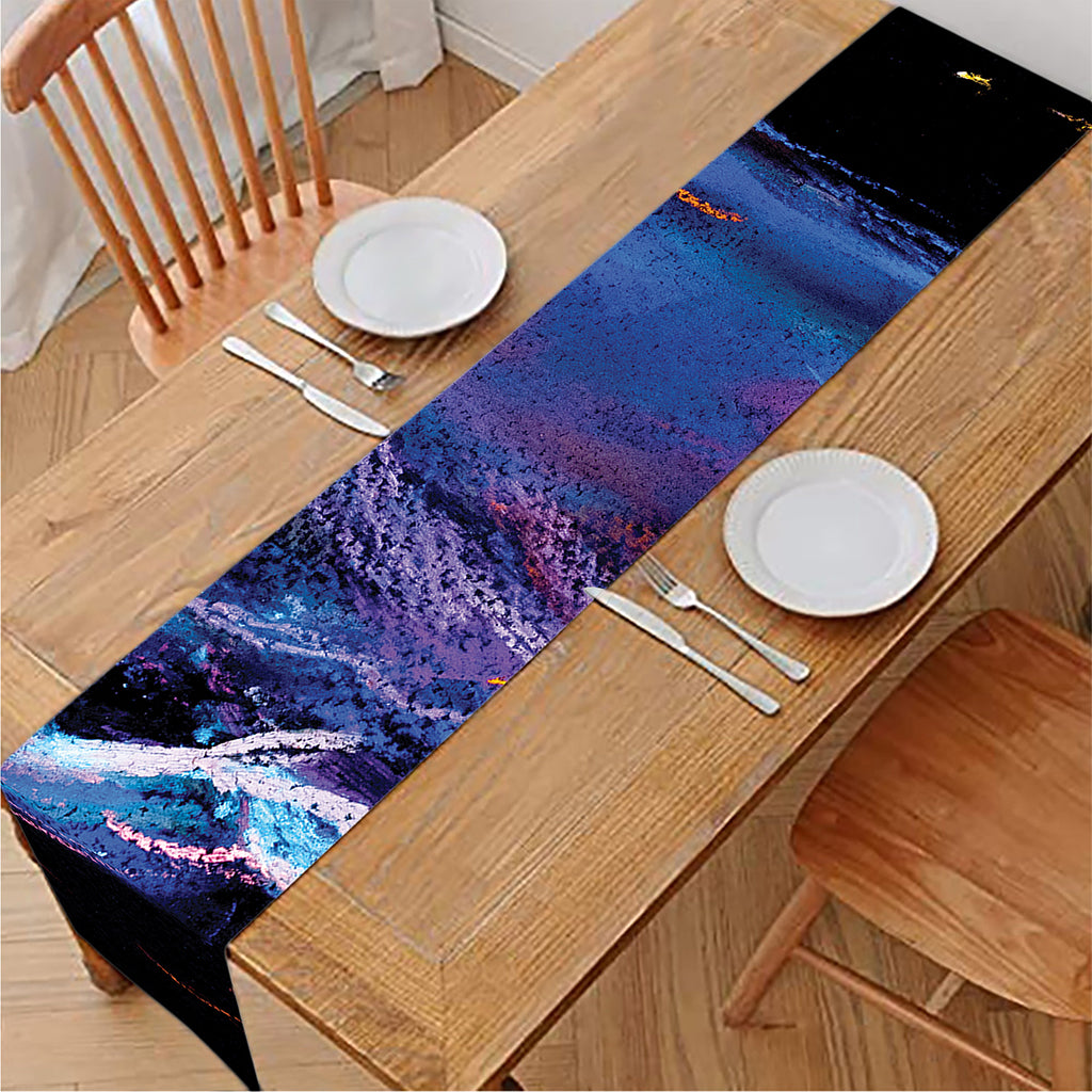 Dark Blue Horse Portrait Print Table Runner