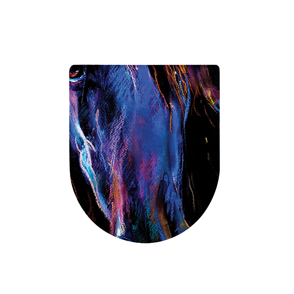 Dark Blue Horse Portrait Print Toilet Lid Cover