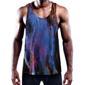 Dark Blue Horse Portrait Print Men's Workout Tank Top