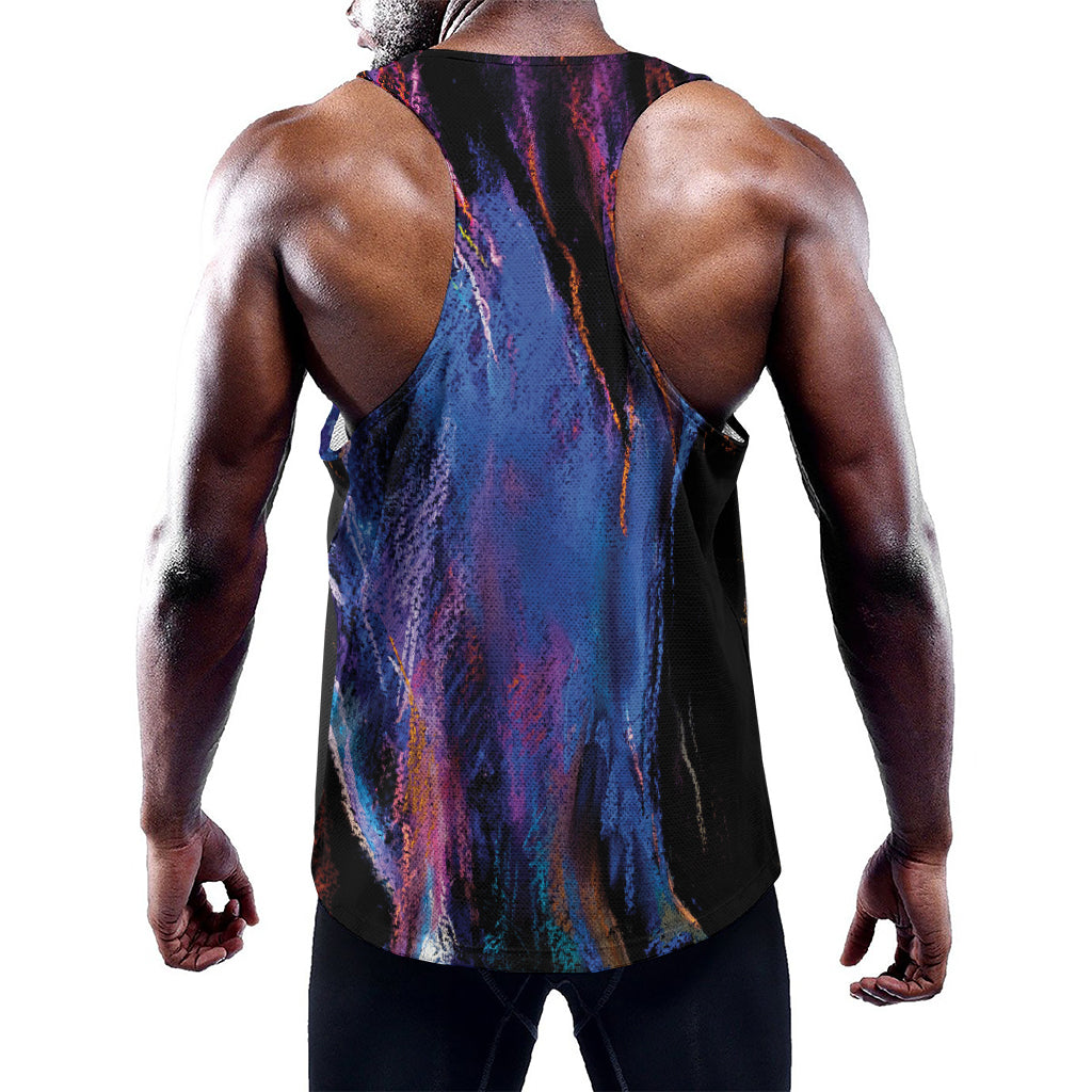 Dark Blue Horse Portrait Print Training Tank Top