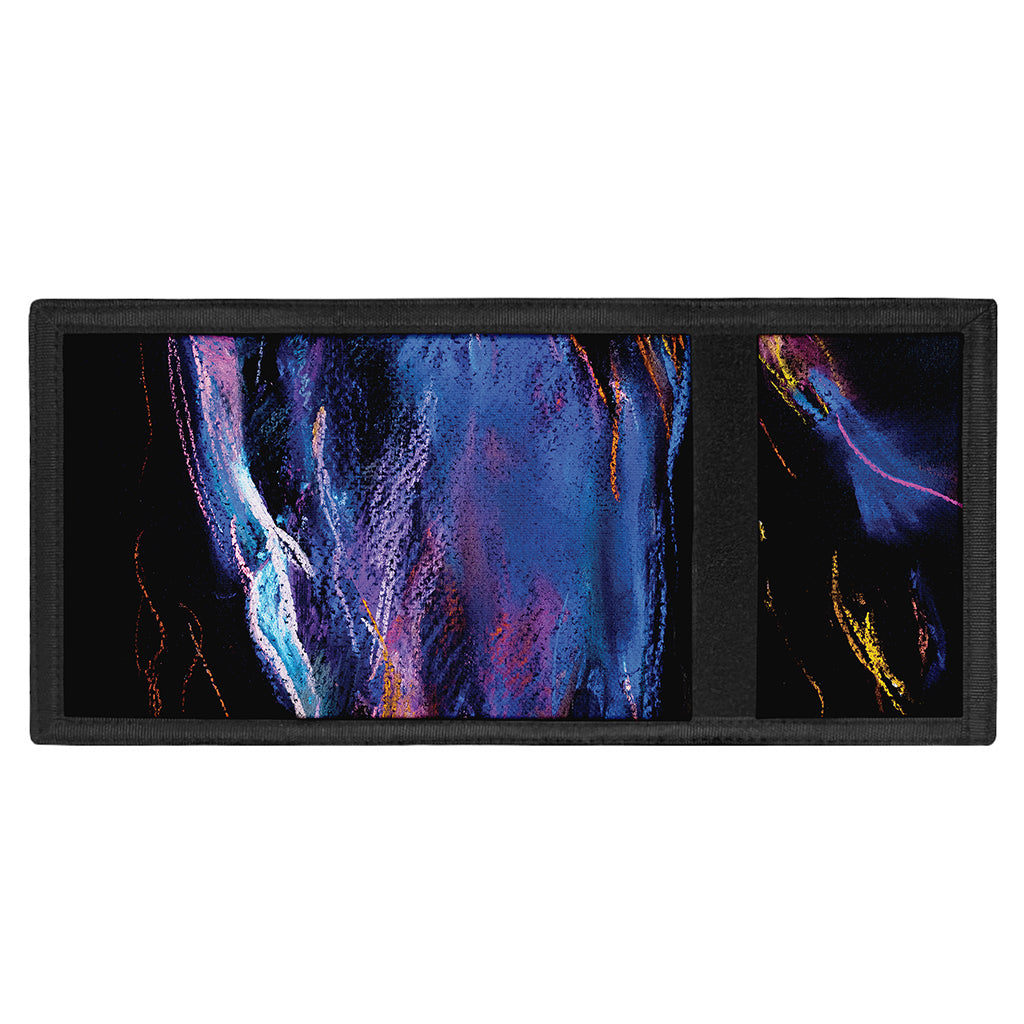 Dark Blue Horse Portrait Print Trifold Wallet