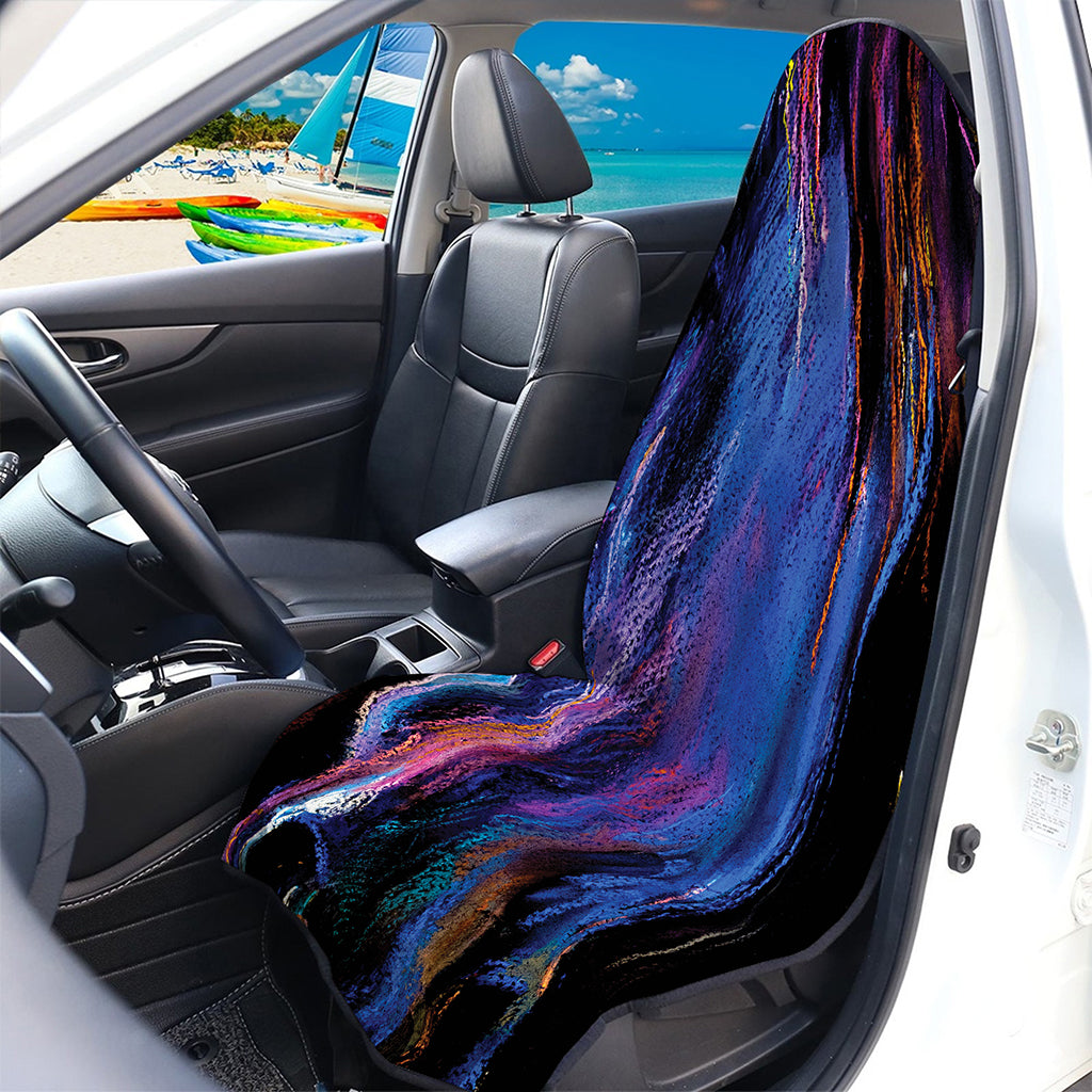 Dark Blue Horse Portrait Print Waterproof Car Seat Cover