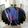 Dark Blue Horse Portrait Print Waterproof Round Tablecloth