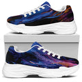 Dark Blue Horse Portrait Print White Chunky Shoes