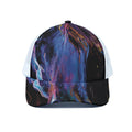 Dark Blue Horse Portrait Print White Mesh Trucker Hat