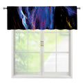 Dark Blue Horse Portrait Print Window Valance