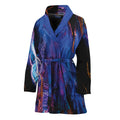 Dark Blue Horse Portrait Print Women's Bathrobe