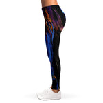 Dark Blue Horse Portrait Print Women's Leggings
